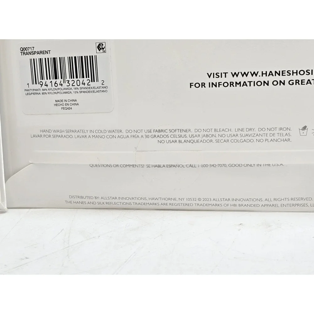 3 Lot NEW Hanes Silk Reflections Control Top Natural &Transparent Silky Sheer-CD